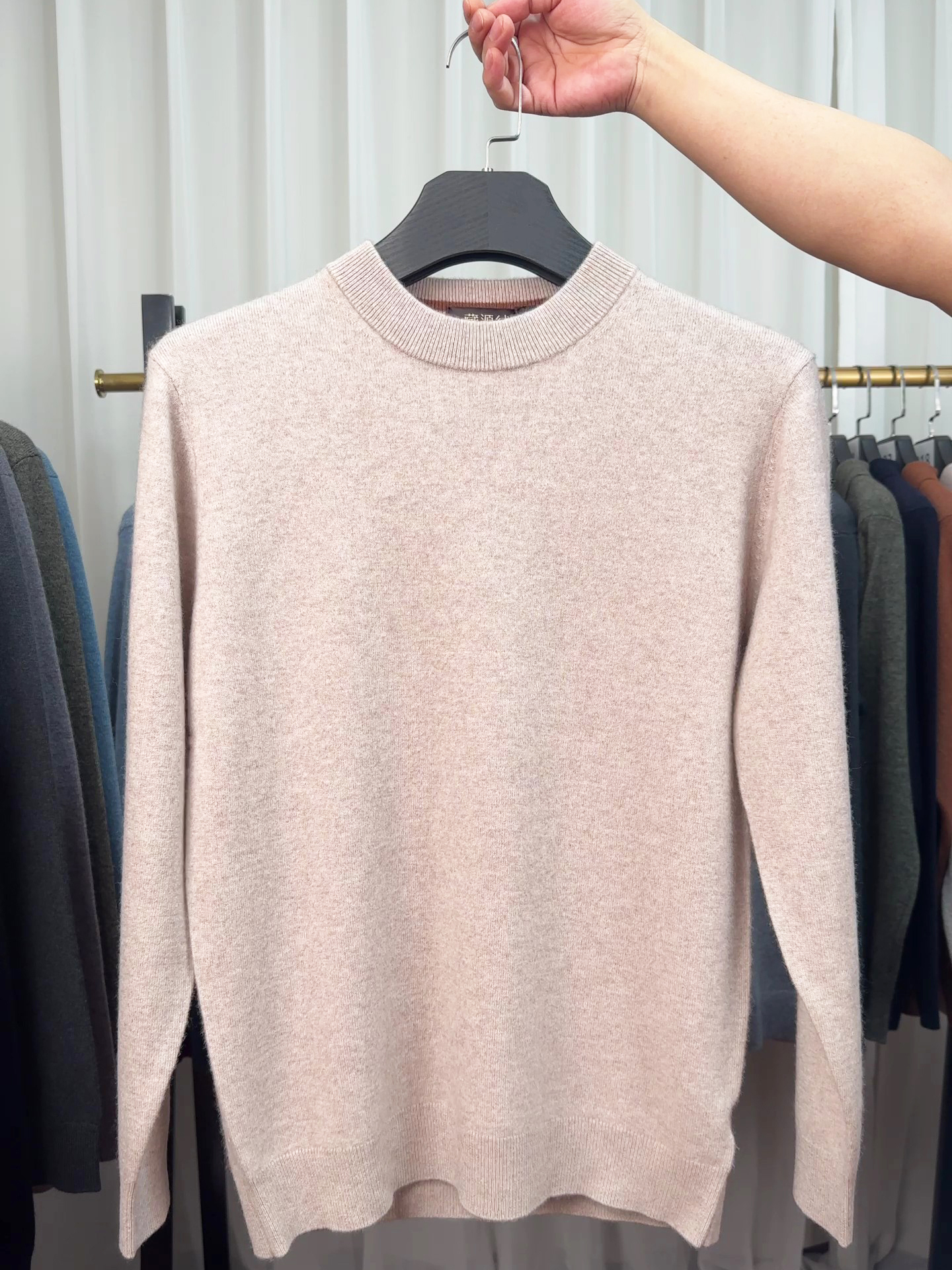 正品男士100%纯山羊绒衫半高领打底衫宽松套头针织衫