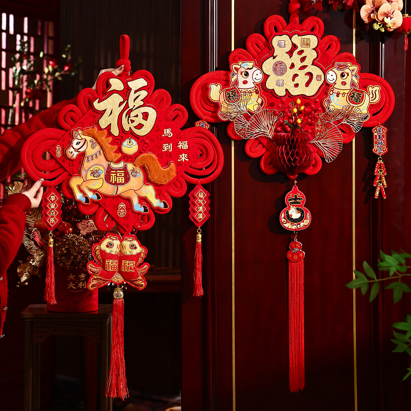 福字中国结挂串大号挂件春节客厅高档新年装饰玄关入户门过年挂饰