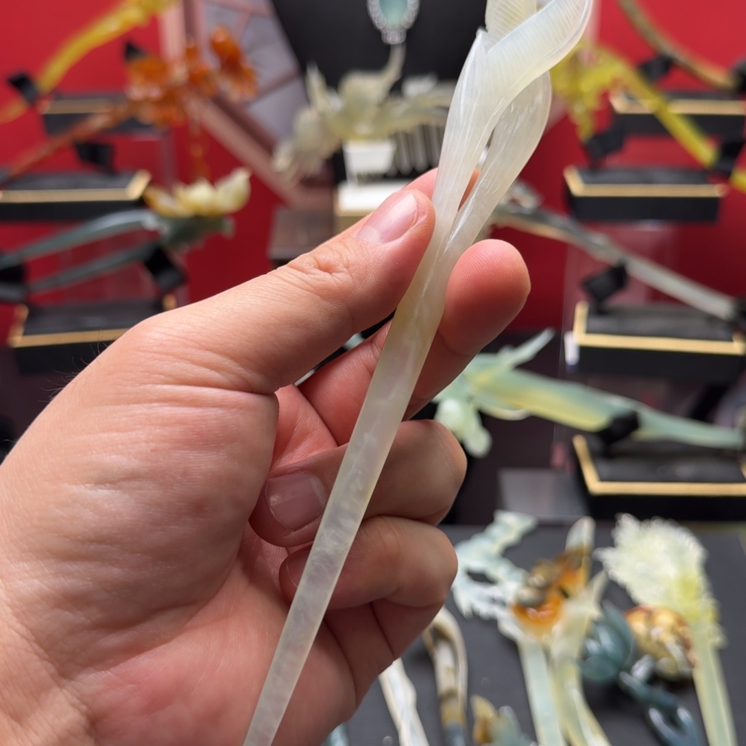 岫玉发饰未镶嵌明君玉簪贼拉好看