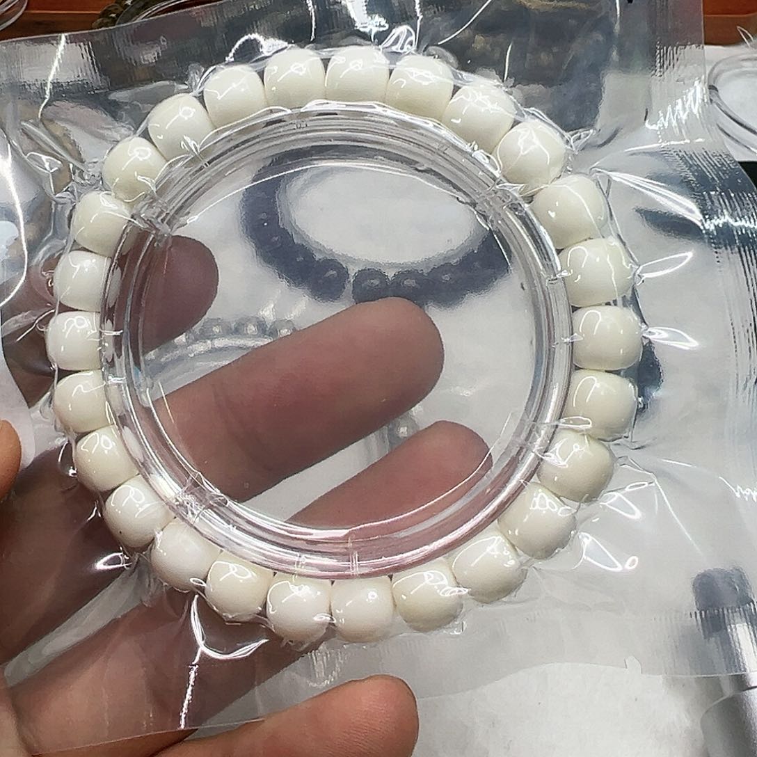 星月菩提手串58骑士糯冰白玉菩提单圈 98