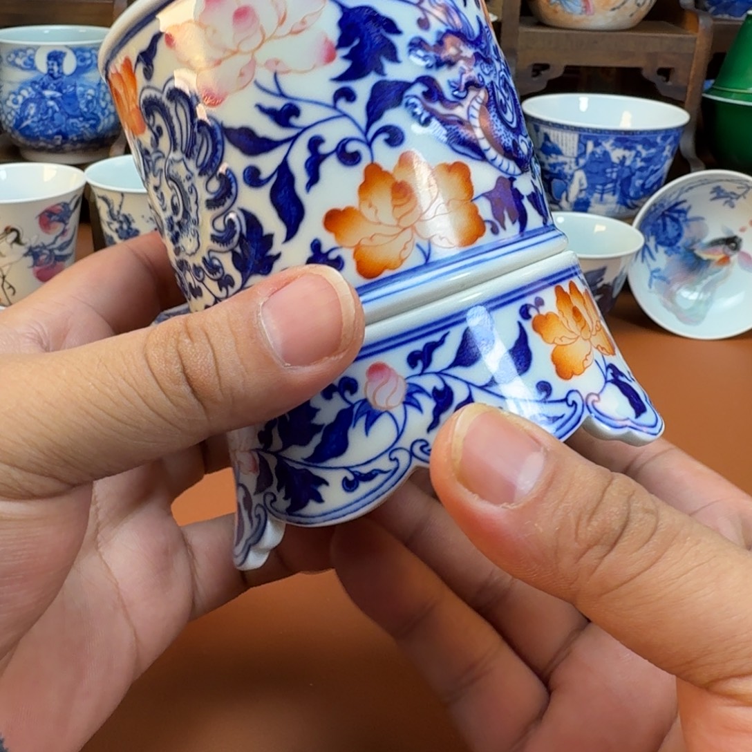 申***秋杯子陶景德镇全手工手绘陶瓷