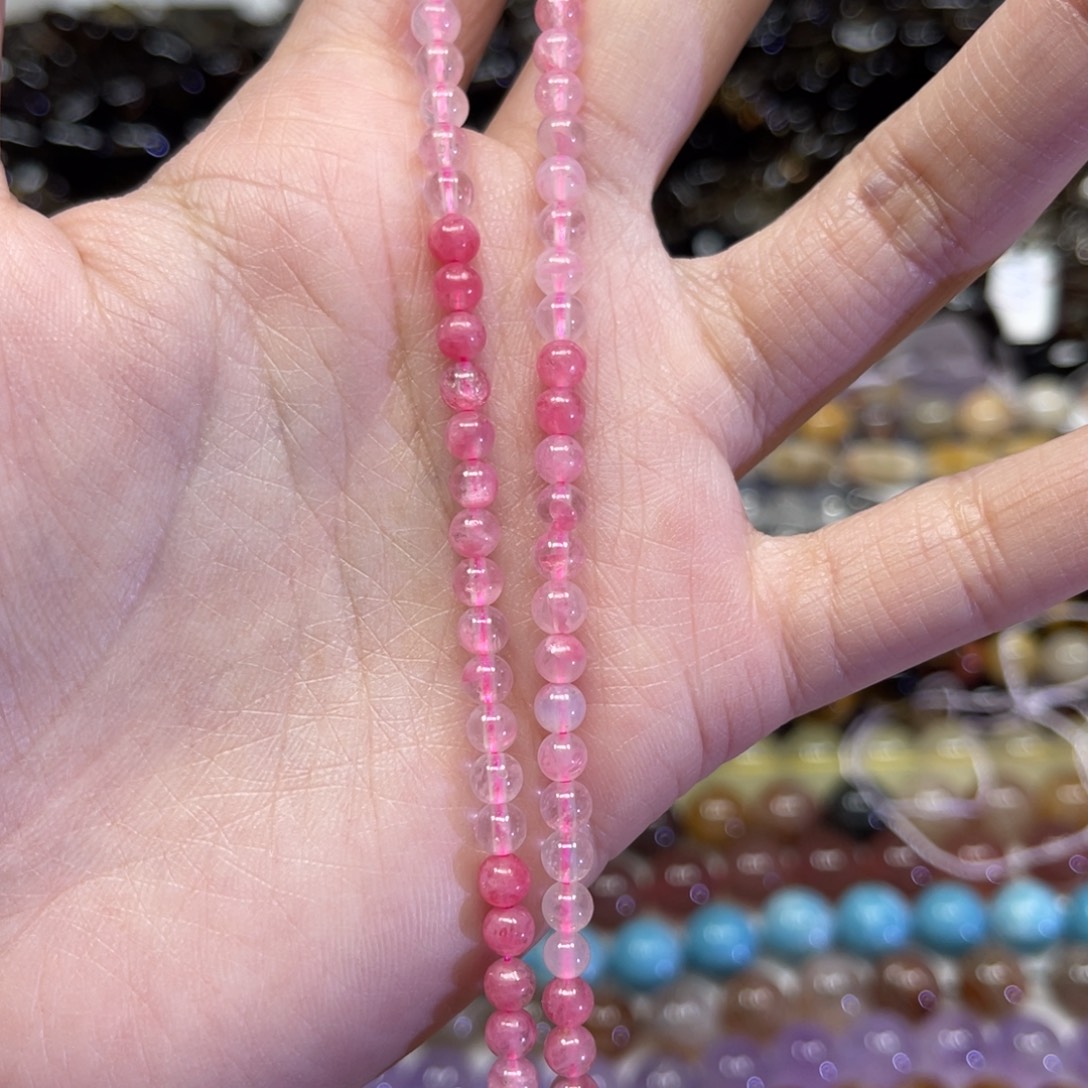 玛瑙/玉髓散珠天然樱花雨卡4.4长条40厘米