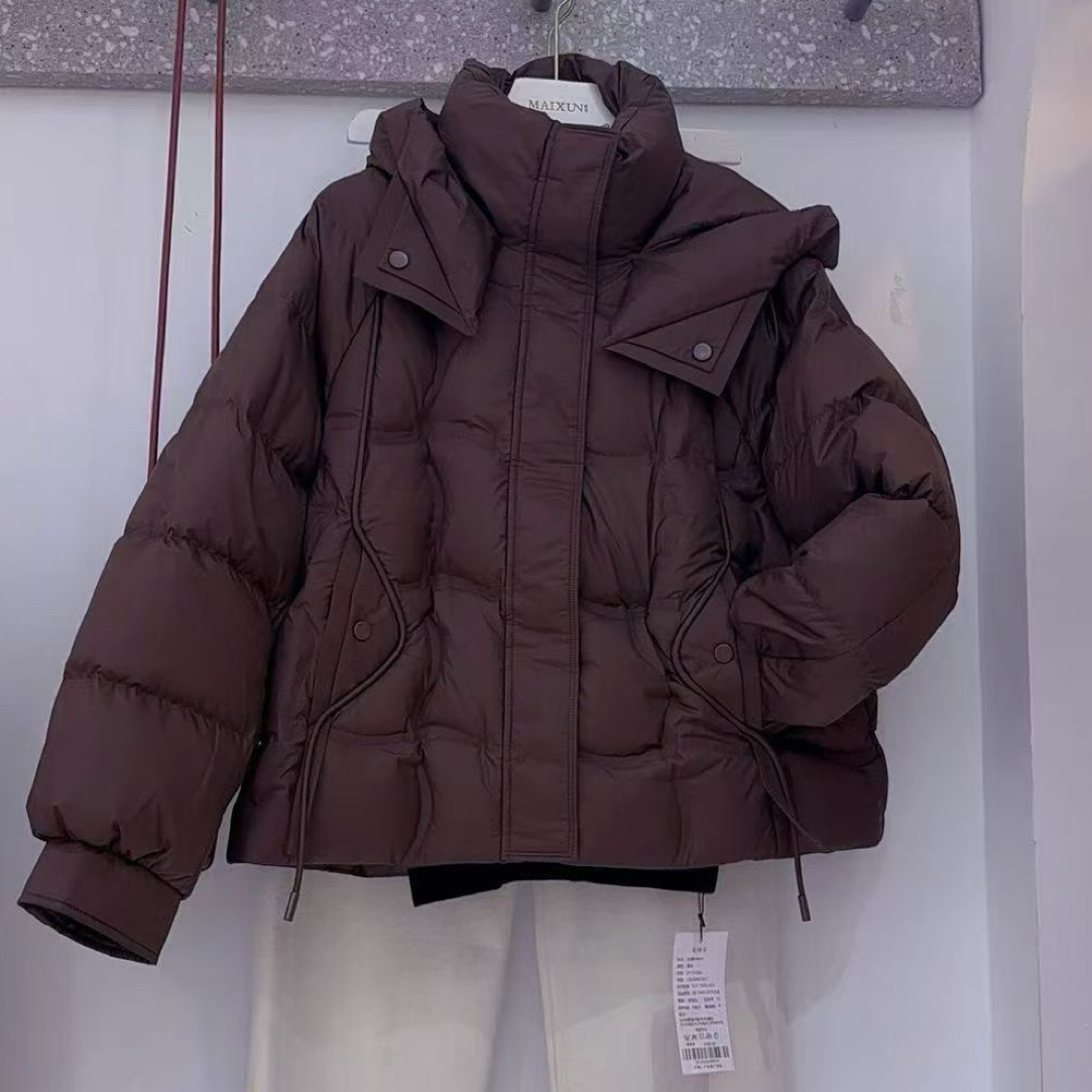麦寻专柜正品，25新款咖色连帽羽绒服