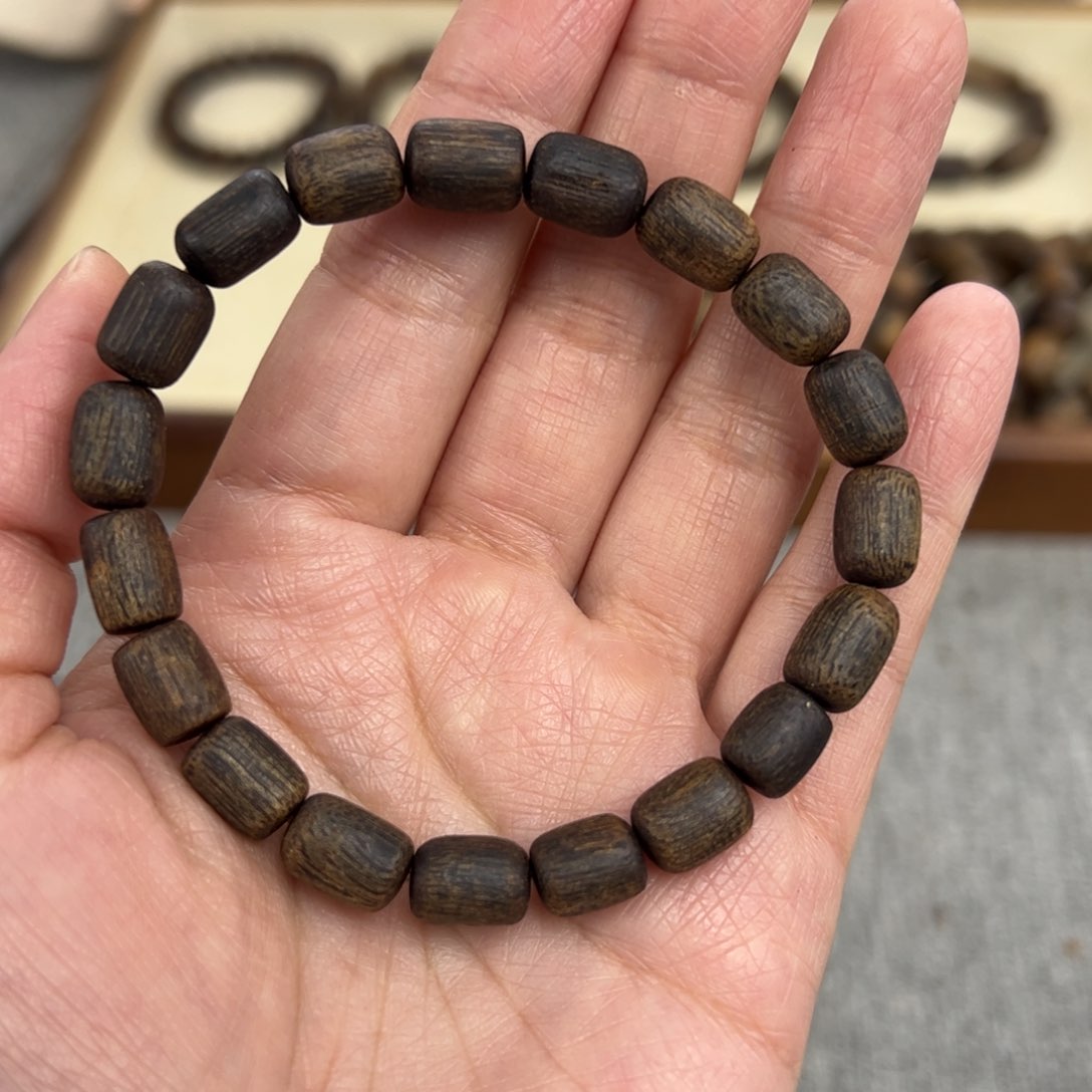 沉香手串奇楠沉香黑棋随型枣珠zjh沉水