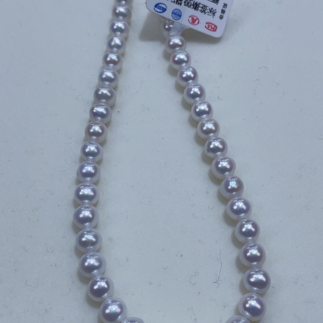 淡水珍珠颈饰银S925镶嵌6-7m捡漏