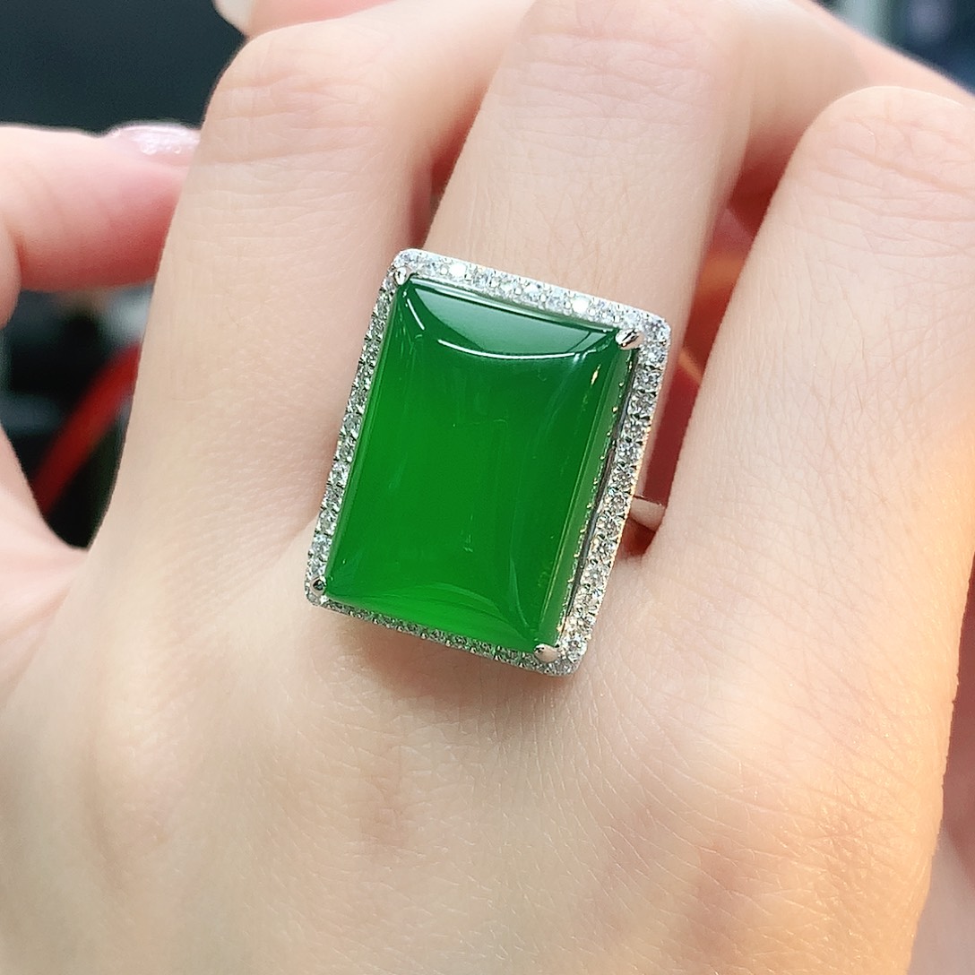 银S925镶嵌戒指玛瑙/玉髓