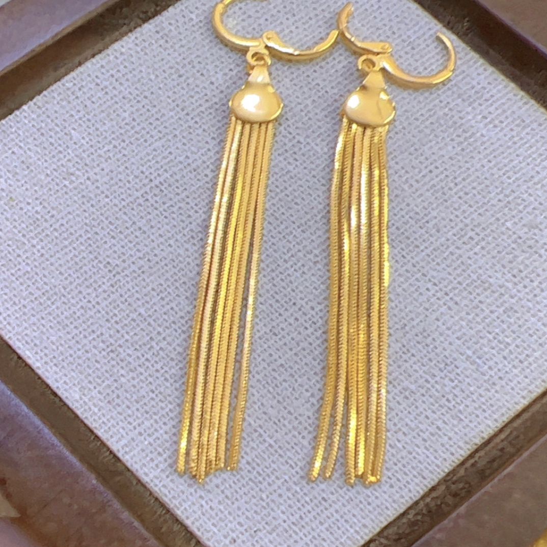 铜合金耳饰 铜合金 【时尚六线耳扣款】百搭气质长款精美女款