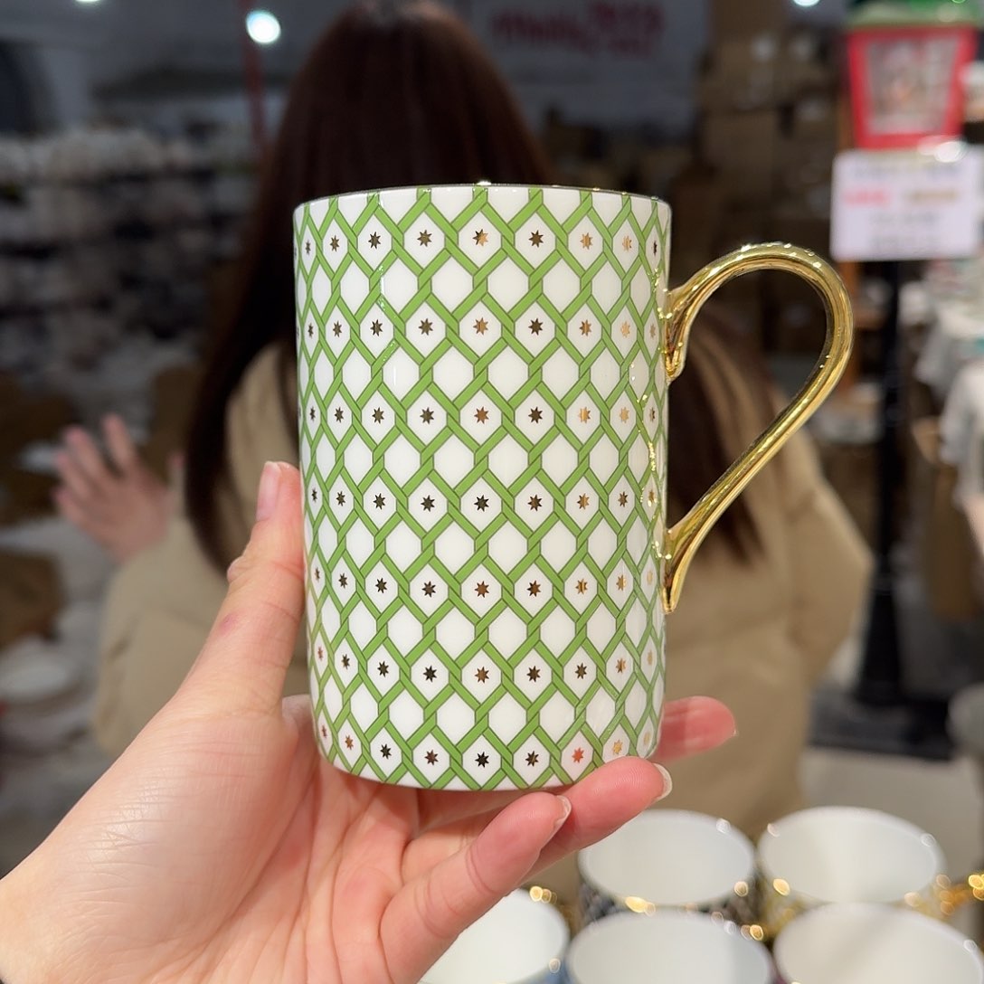 瓷鹅黄原单马克杯一个400ml微瑕