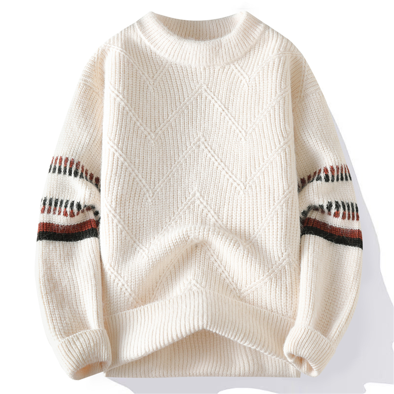 2025新款秋冬季内搭羊毛衫加厚毛衣男装保暖圆领针织衫潮打底衫