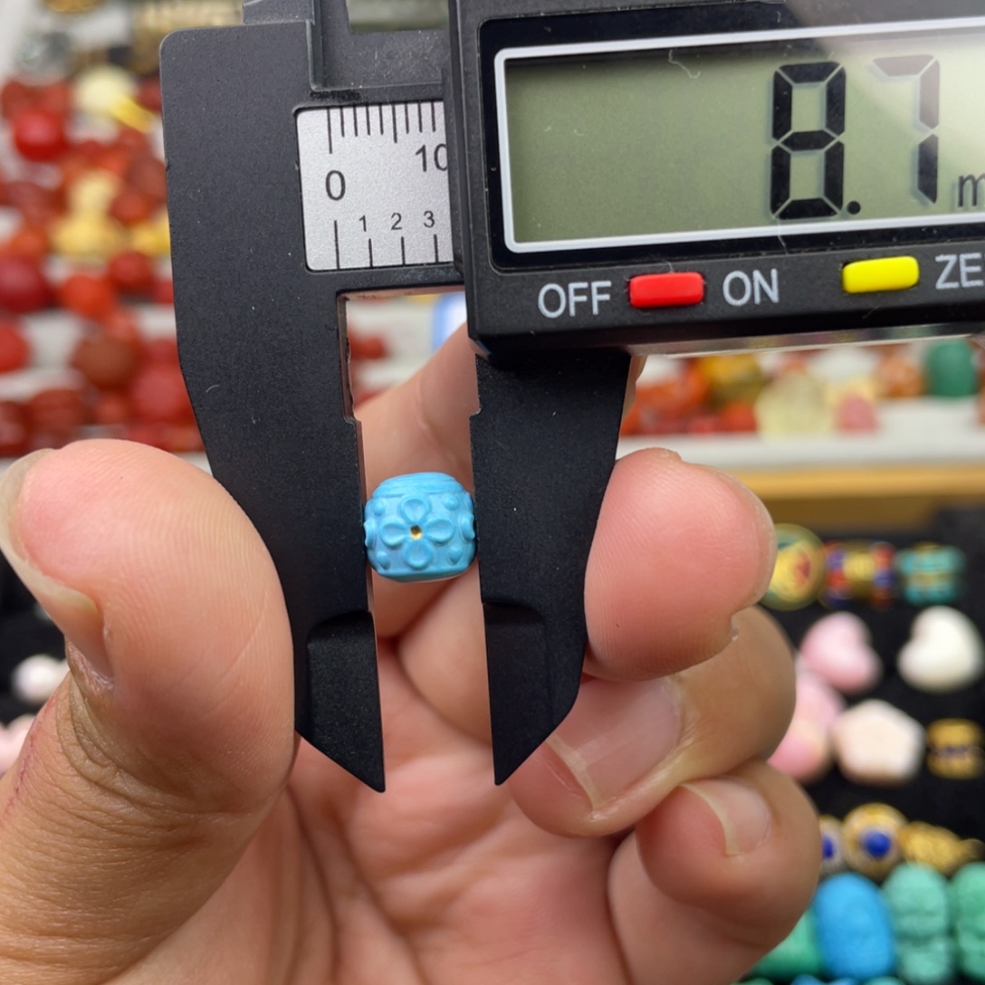 未镶嵌松石花桶珠玛瑙/玉髓