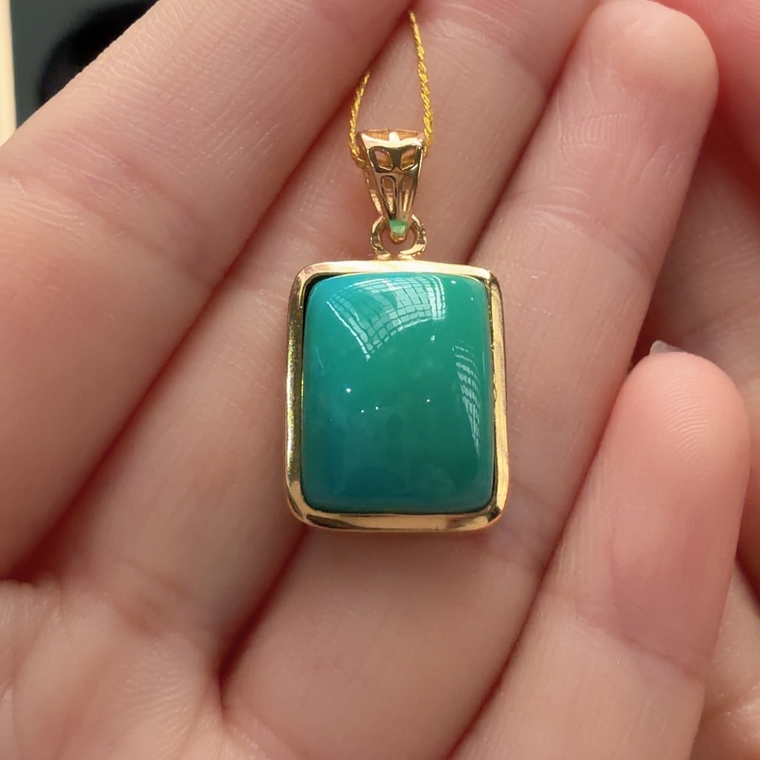 绿松石银S925镶嵌颈饰