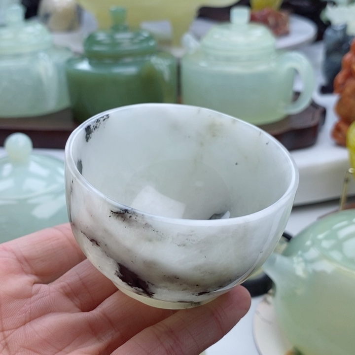 岫玉四大名玉茶杯80c c未镶嵌