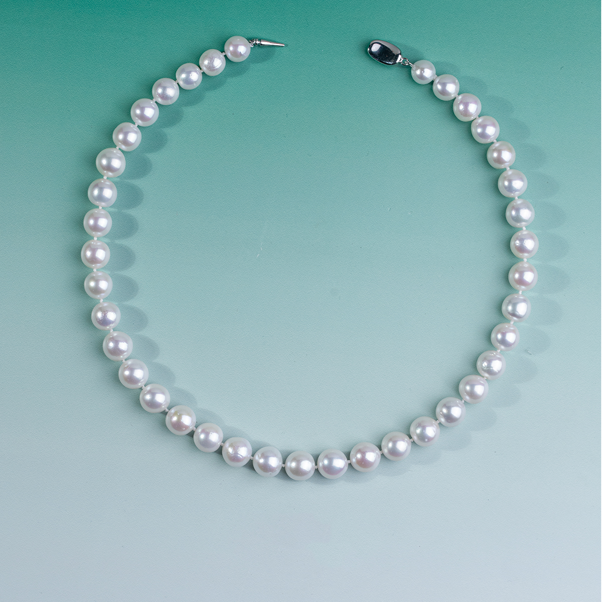 珈白丽【凌云专属】淡水珍珠S925银时尚气质圆珠项链9-11mm经典百搭