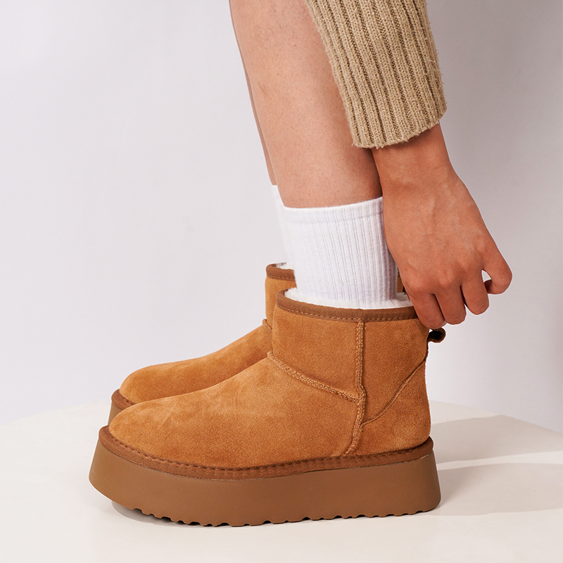 【经典款5854低筒厚底】羊皮一体冬2025新款女爆桑坡雪地靴