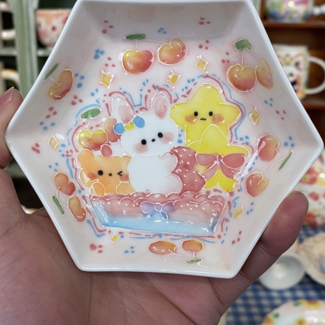 瓷片兔子蘸料碟微瑕福利