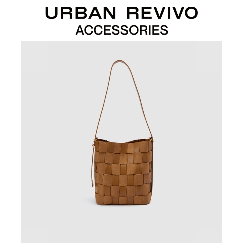 URBAN REVIVO2025秋季新款女度假风编织单肩斜挎包UAWB50195