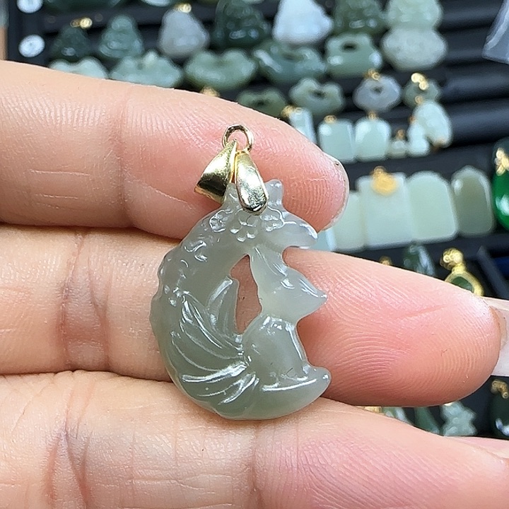 和田玉吊坠(不含链)银S925镶嵌