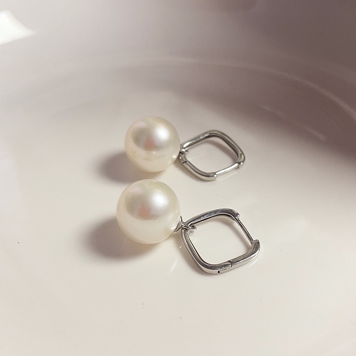 银S925镶嵌淡水珍珠耳饰