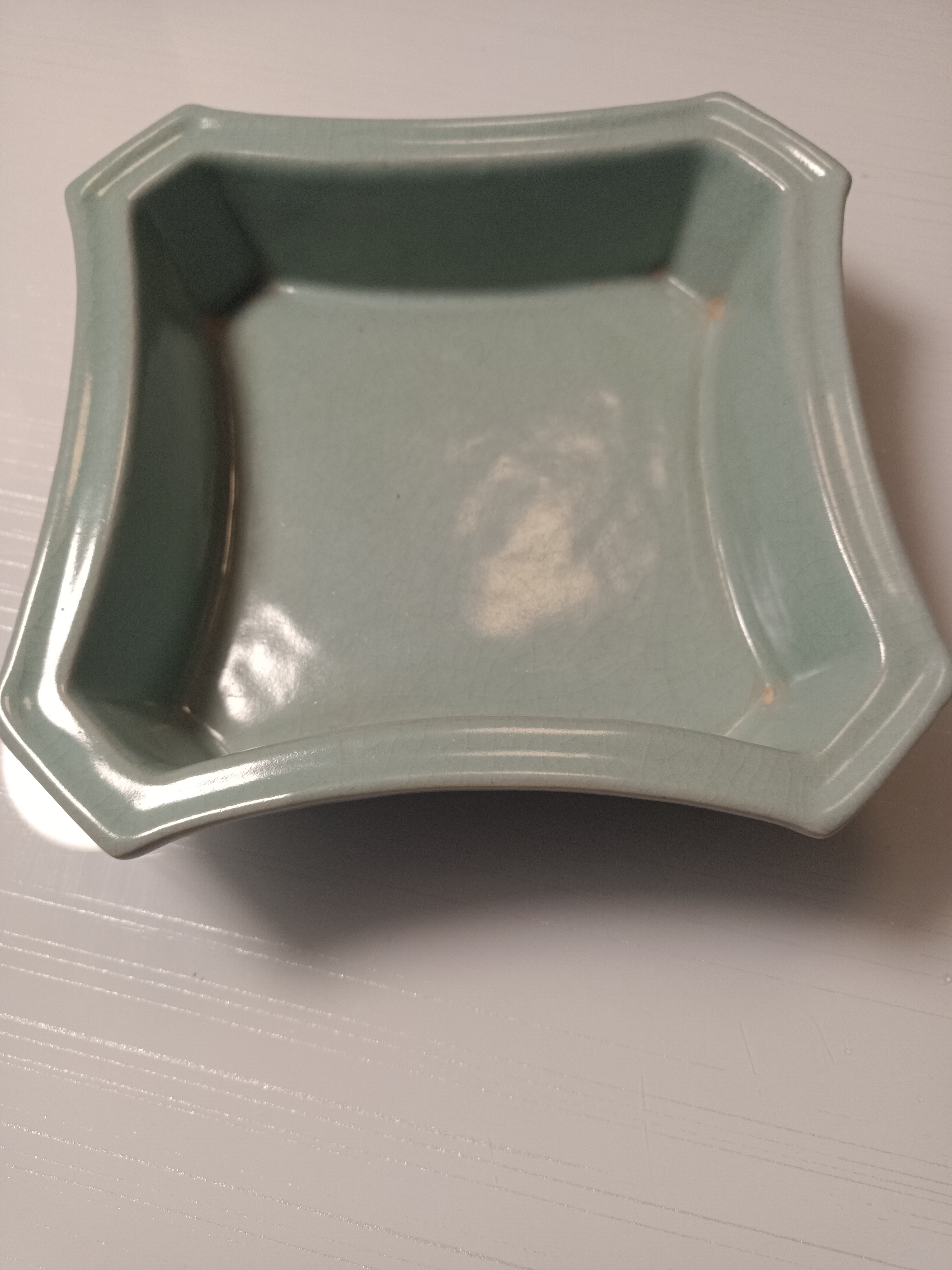 汝瓷，老物件手工老窑瓷，六方笔洗，陶瓷青瓷汝窑复古天青色冰裂纹