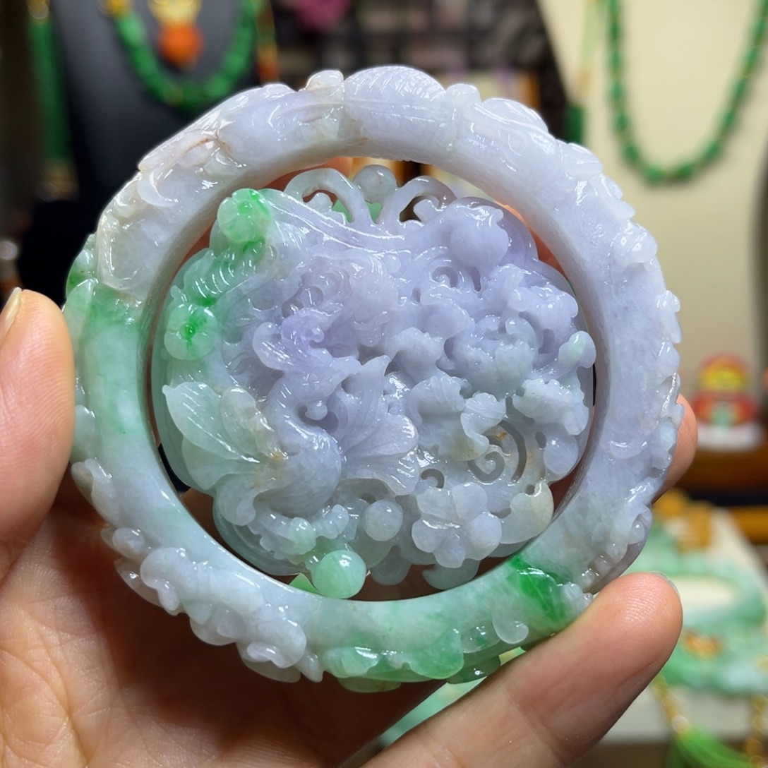 翡翠未镶嵌颈饰天然翡翠手镯套装56圈口