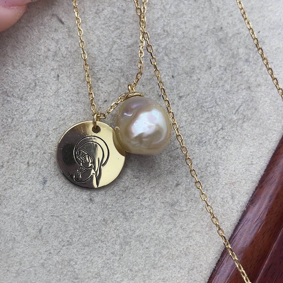 颈饰银S925镶嵌海水珍珠