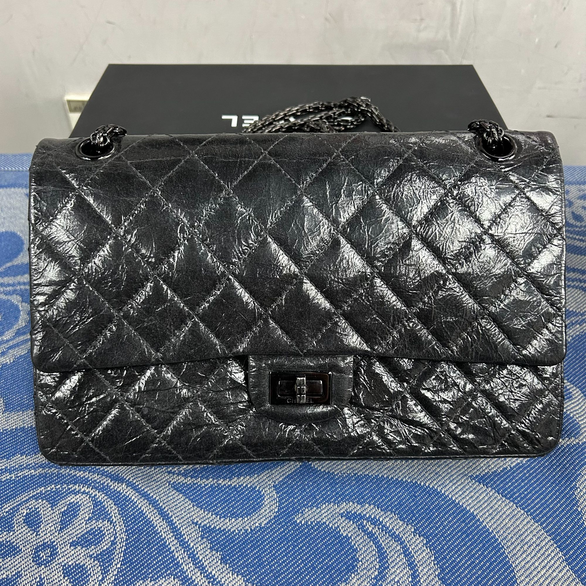 95新 Chanel/香奈儿 【文子姐专属】F723/so black 255中号/FB