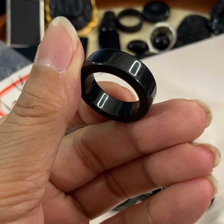 翡翠戒指未镶嵌子**G墨翠19.3