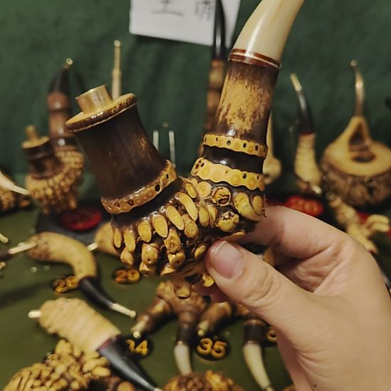 农***夫贵州特色竹根烟斗工艺品手把件