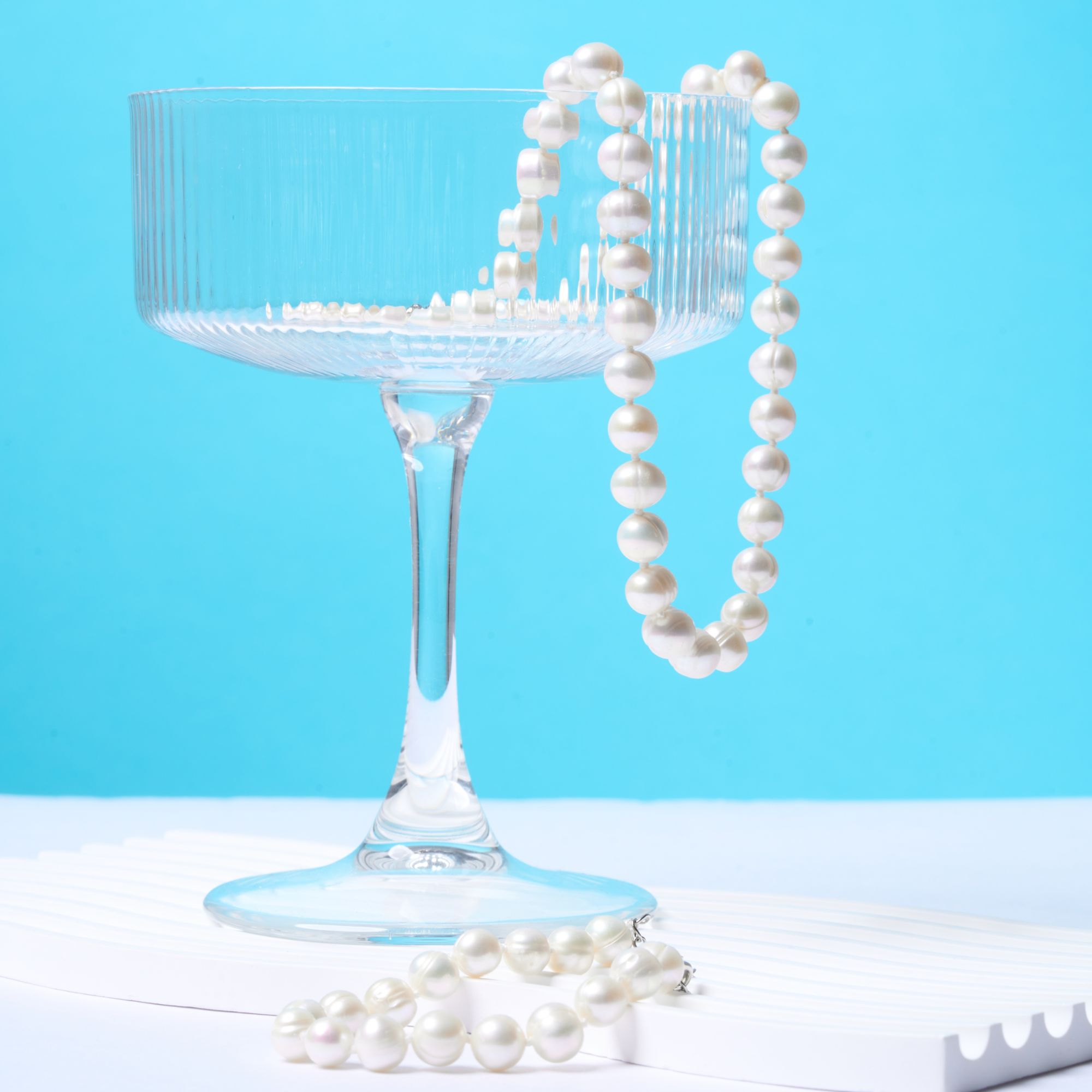 淡水珍珠 无核 8-9mm 全珠项链 赠手链