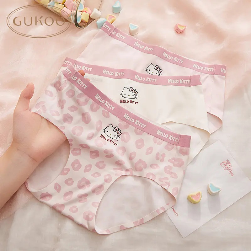 【Gukoo果壳】少女风hello Kitty中腰三角裤女透气女无痕内裤组合