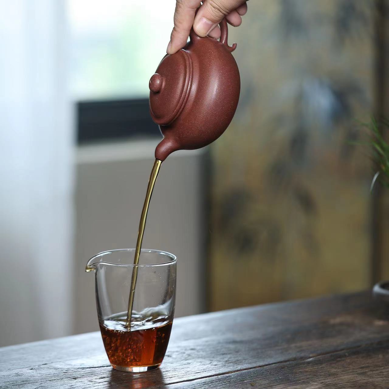 ZQ底槽青【仿古240CC】宜兴黄龙山原矿手工紫砂壶