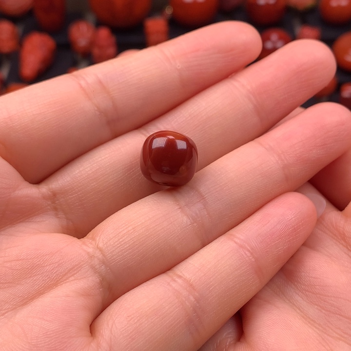 未镶嵌原矿牛血红老型单珠12MM南红玛瑙