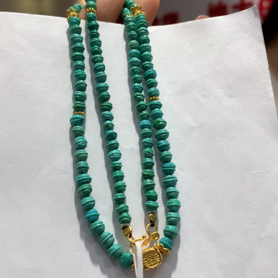 绿松石锁骨链银S925镶嵌