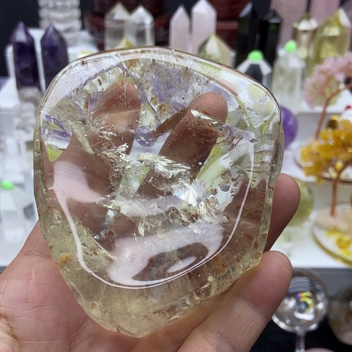 摆件未镶嵌水晶黄水晶盘