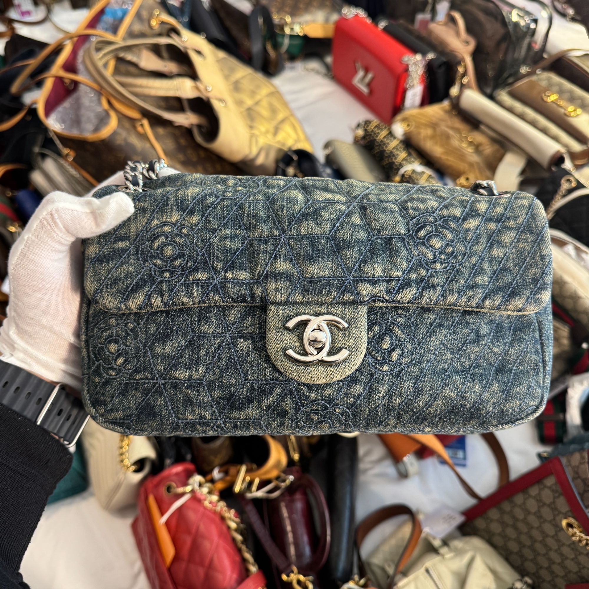 95新 Chanel/香奈儿 牛仔链条包/美美在包展