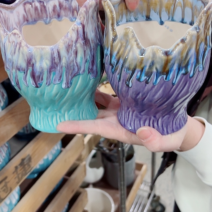 有孔，凑单福利满10元发货陶瓷多肉花盆！