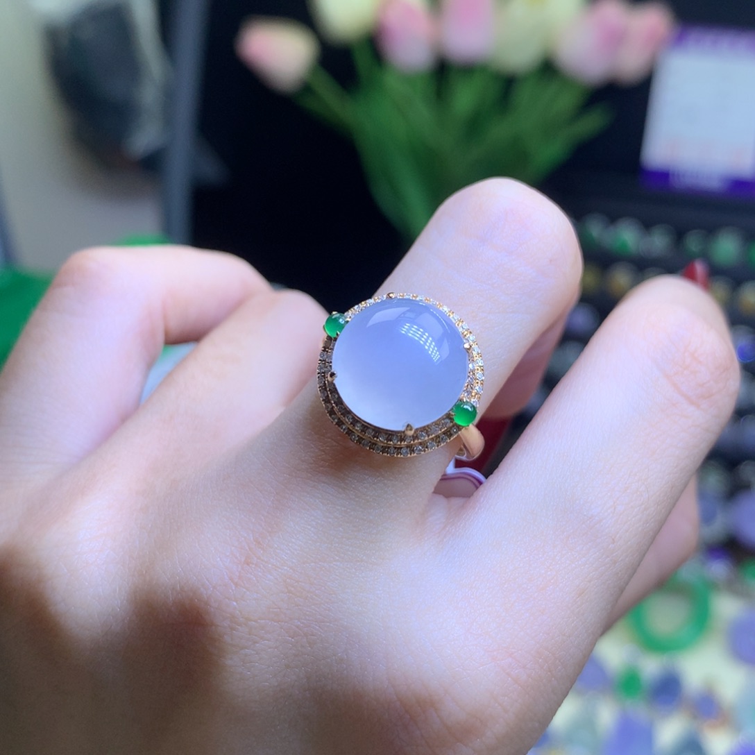 翡翠颈饰18K金镶嵌天然