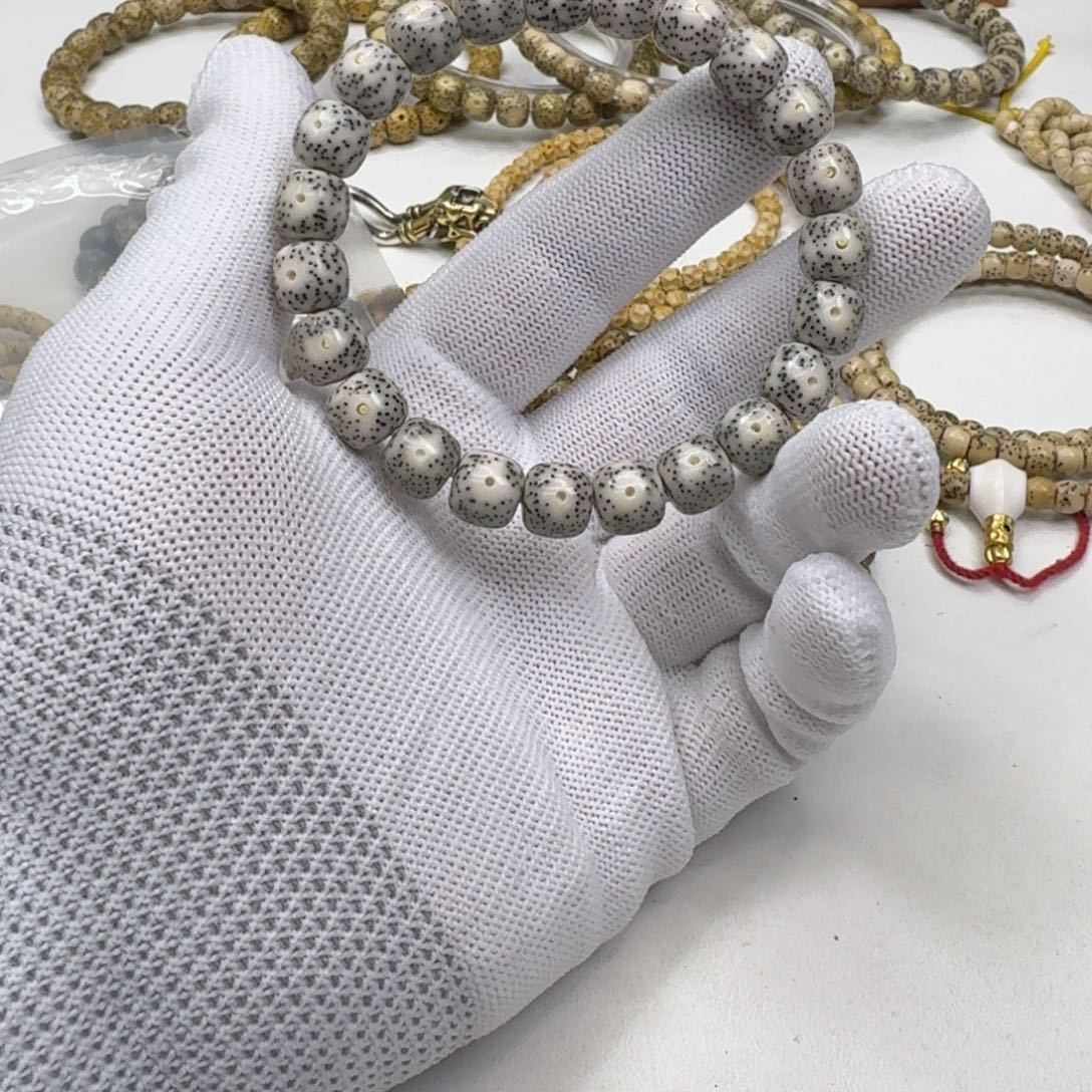 星月菩提手串9梵天青瓷月留白针尖星10左右桶单圈