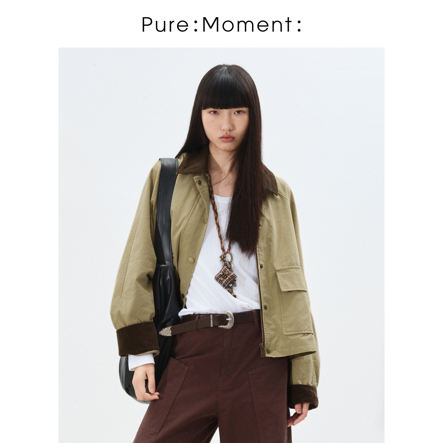 小麦檬Pure:Moment:秋新款巴恩风高质极简风衣外套4G8212381-2