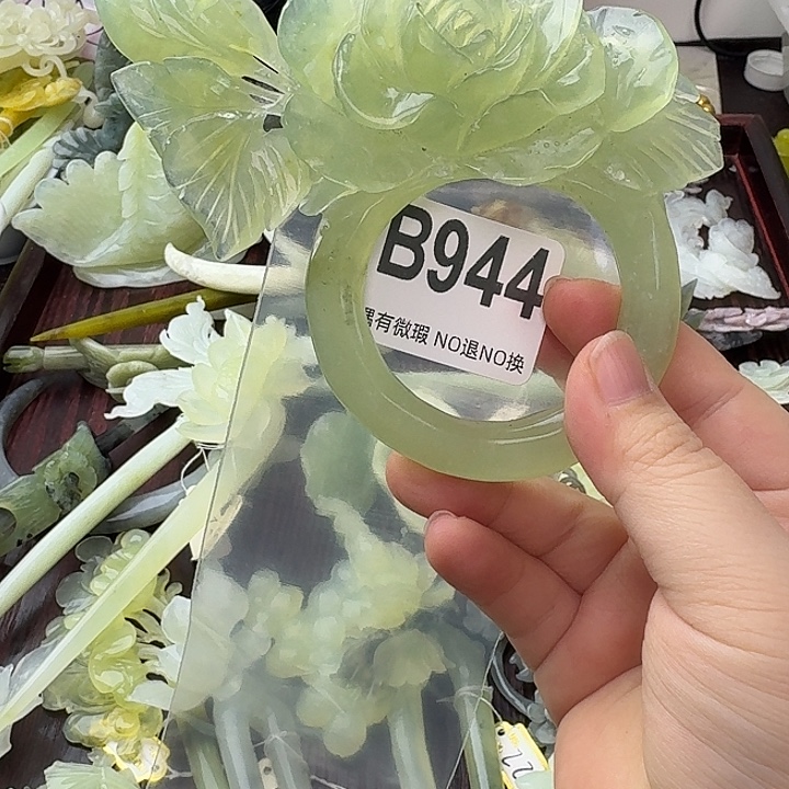 用***8蛇纹石玉合金发饰