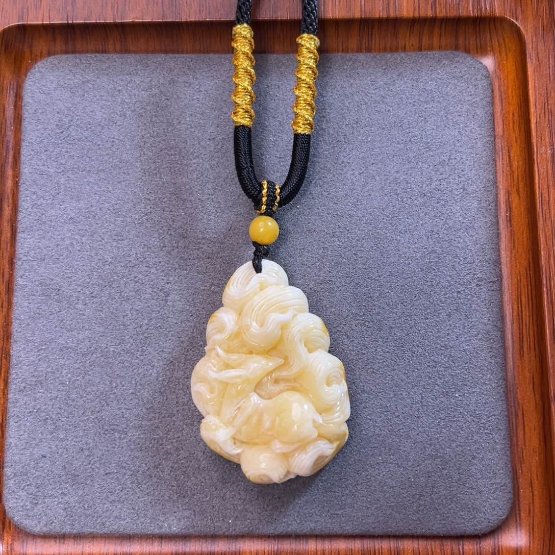 琥珀颈饰未镶嵌蜜蜡小凤九