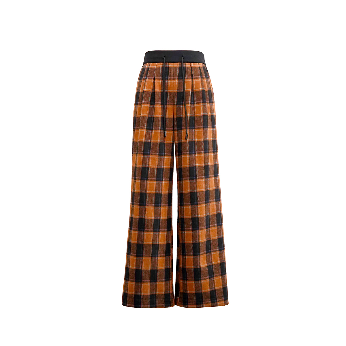 秋冬新品简约格子直筒裤休闲裤潮牌百搭长裤子OULUO-33