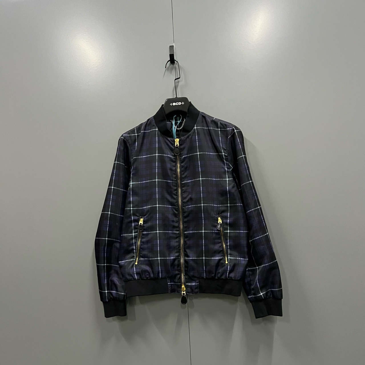 95新 BURBERRY/博柏利 （bb）格纹棒球夹克 48码/206908