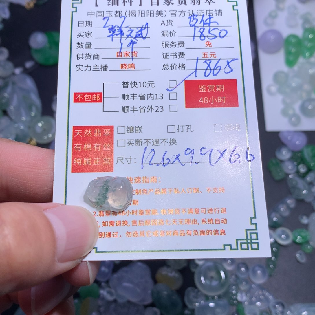 翡翠颈饰未镶嵌黑**斌貔貅