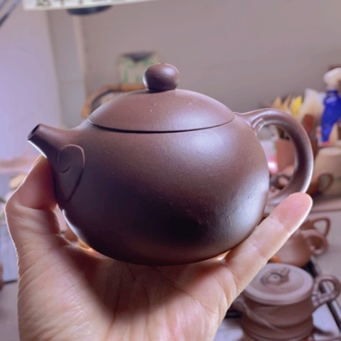 茶壶紫砂原矿老紫泥如意西施250cc瑕