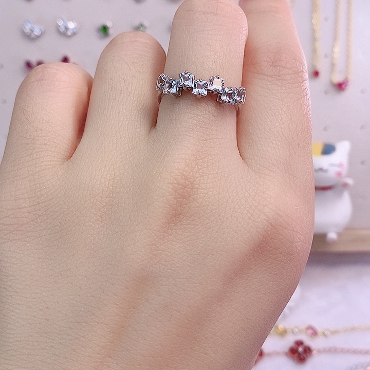 海蓝宝石戒圈银S925镶嵌