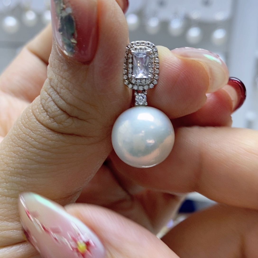 淡水珍珠颈饰银S925镶嵌