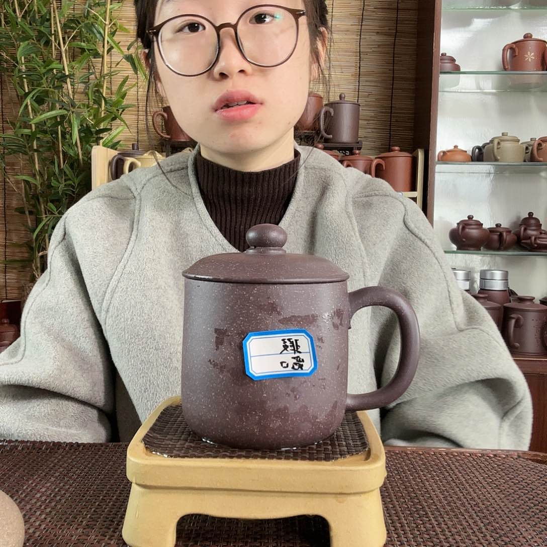 紫砂茶杯原矿大水潭老紫泥墩墩杯500CC左右微瑕