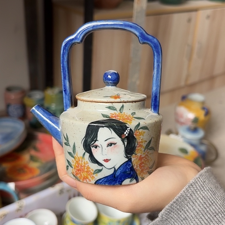 长***7杯景德镇釉下五彩手绘