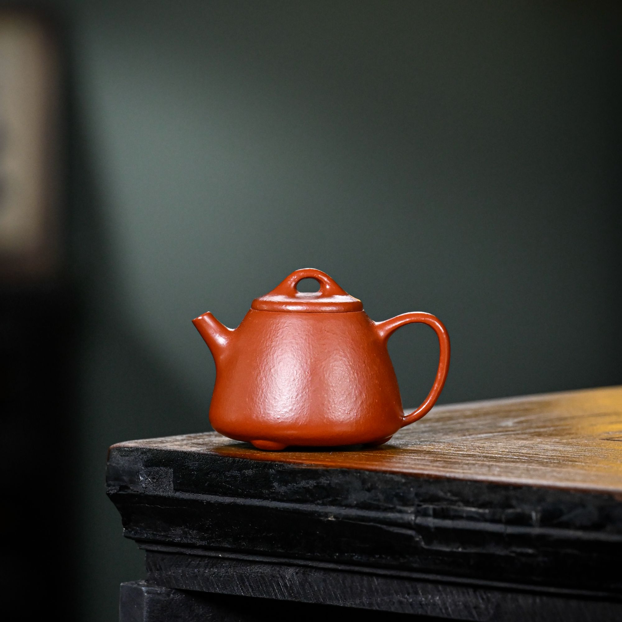 【朱泥·小高石瓢】老林出品原矿紫砂朱泥手制精美小高石瓢壶80cc石